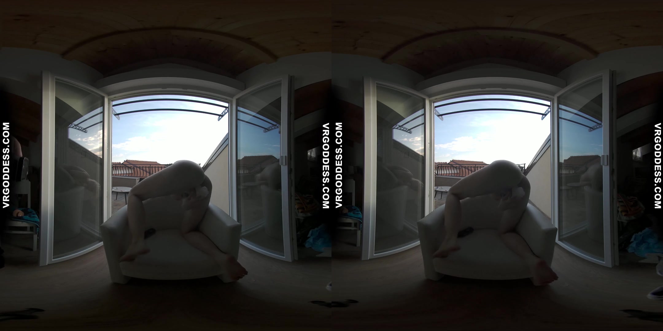 Blonde Ingrida Vacation Sunset Dildo Masturbation