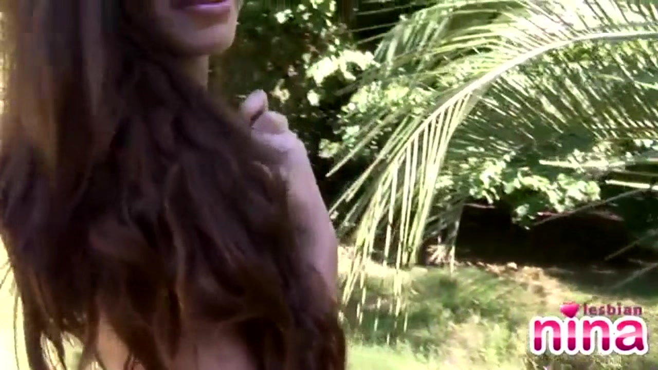 Hot lesbian slut Nina touches herself