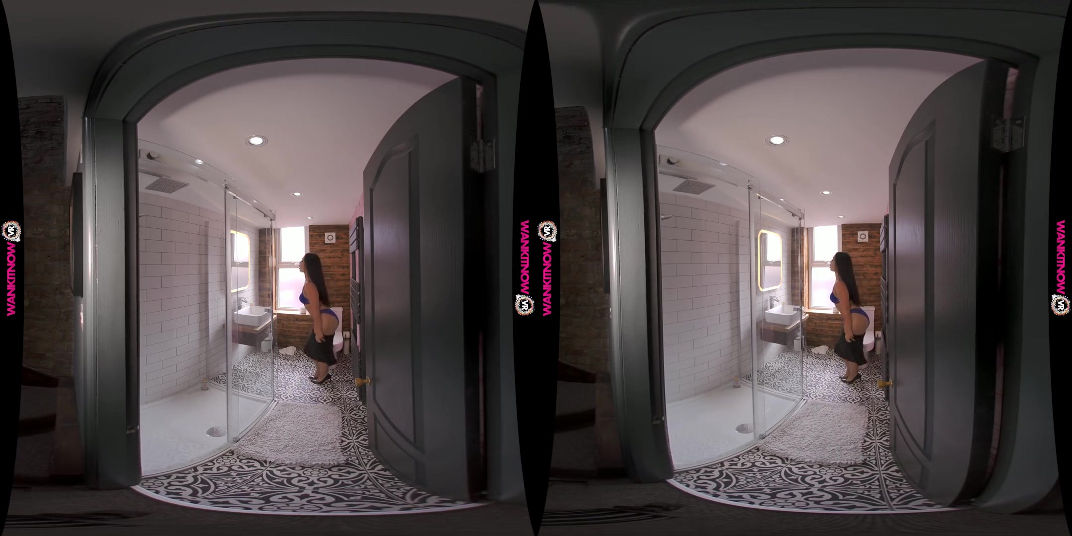 Shower Voyeur - Sexy Brunette Amateur Striptease