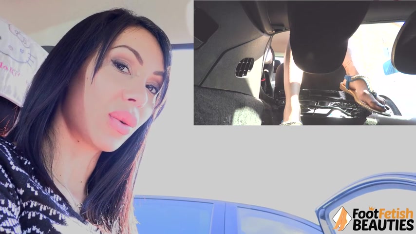 Gorgeously seductive Daniela pumping the car pedals for you