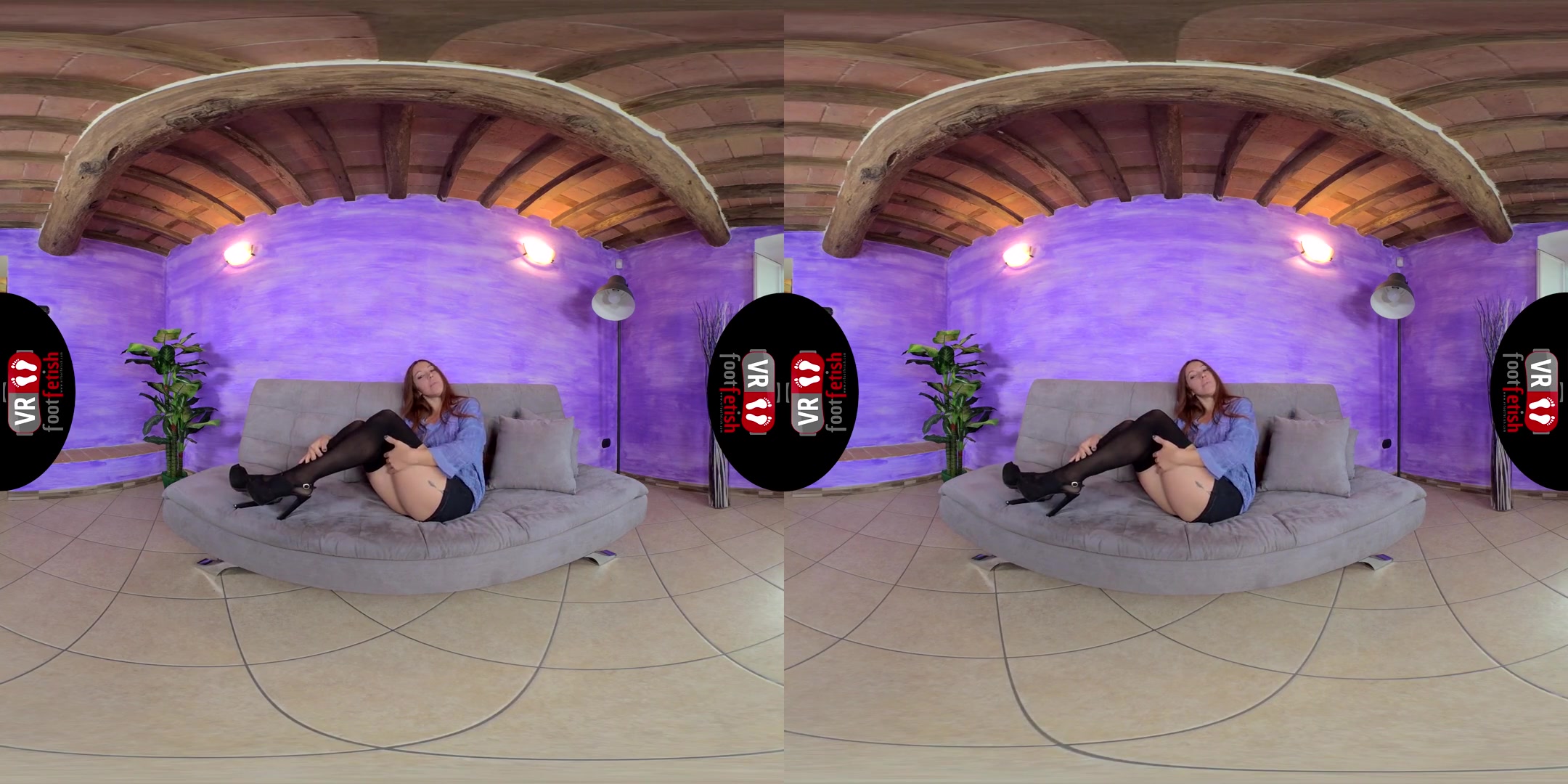 Gorgeously Seductive Elettra Gives You A Steamy Hot Nylon Tease - Foot Fetish Leg Fetish Solo Redhead
