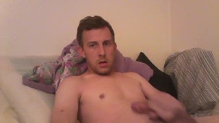 Young Fit Guy plays with his dick.