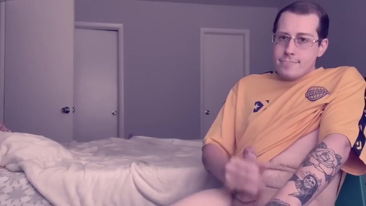 Boy Gives Himself A Dick Massage Shows Some Ass And Masterbates Hard Trying Not To Cum Horny Tatted