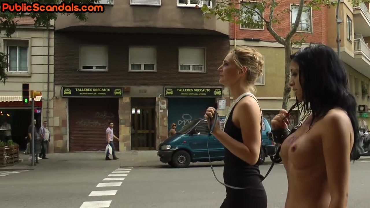 Real lezdom public discipline with mistress and sub