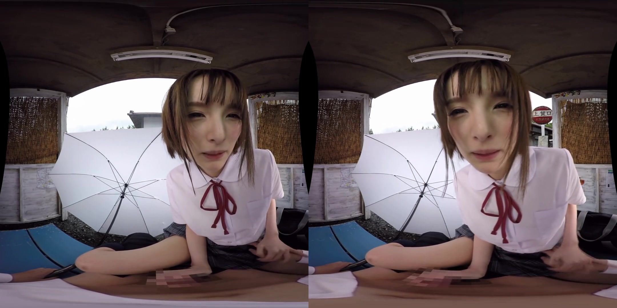 Sharing an Umbrella with Your Girlfriend on the way Home from School; Hot Japanese Outdoor Sex