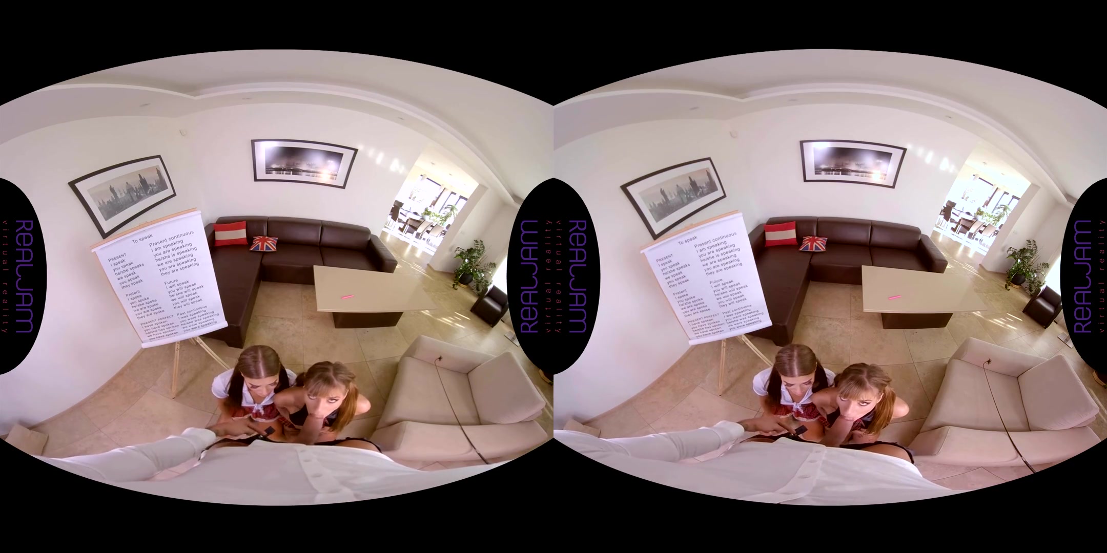Eveline Dellai & Silvia Dellai in English Lessons - RealJamVR