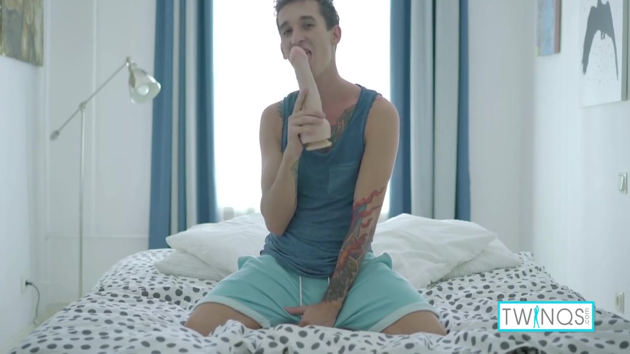 Inked Twink Noah Uses A Dildo And His Cock To Drill His Ass!
