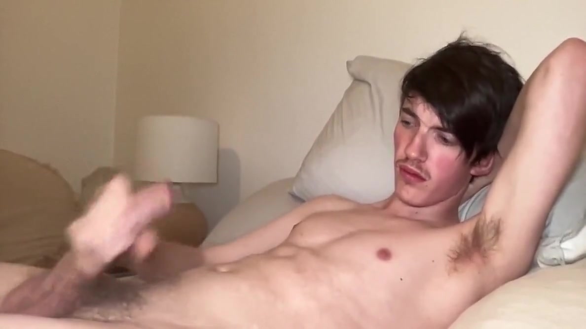 Gay Boy In Loves Jerking His Dick While Feeling Him Self