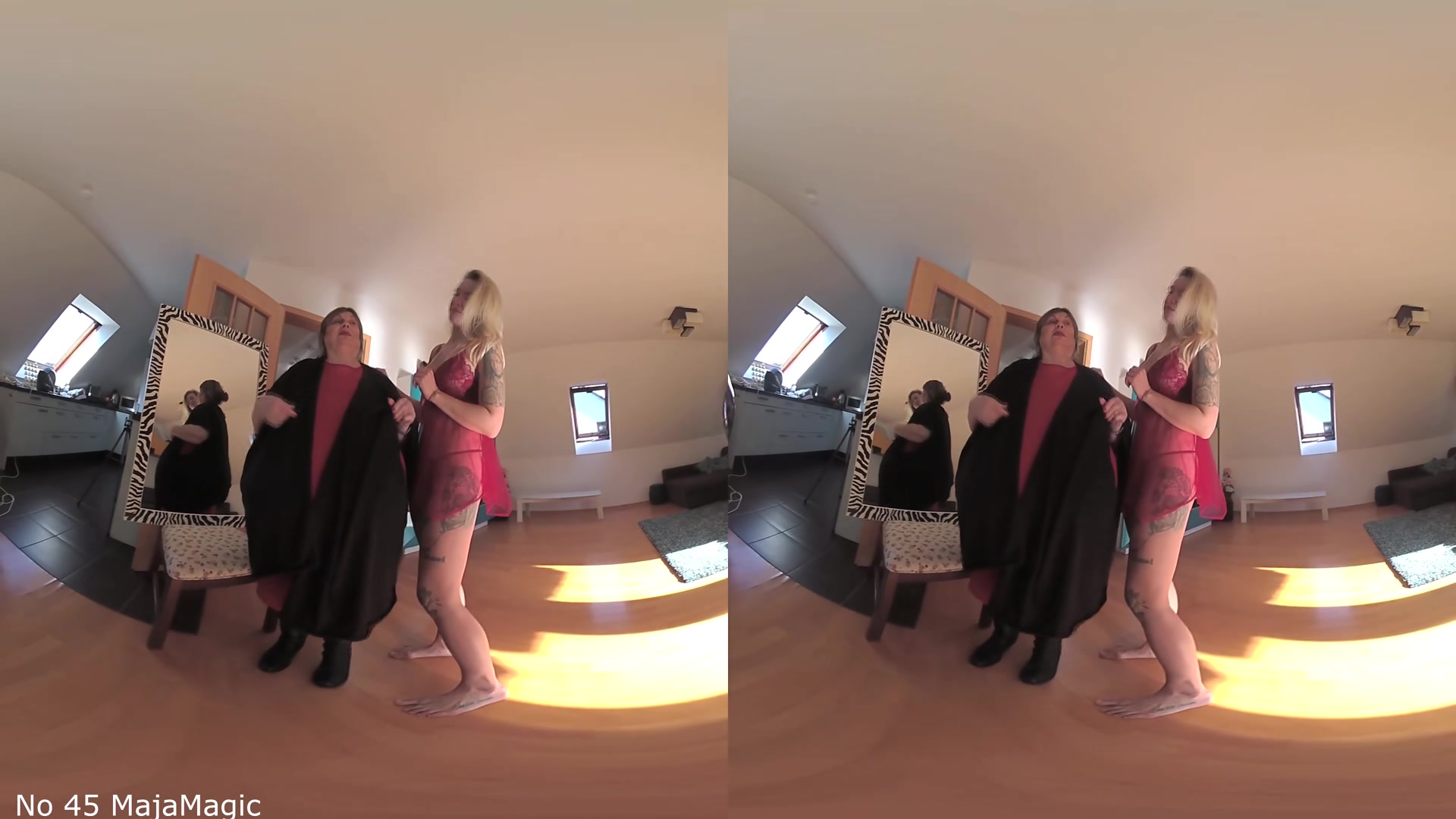The Red Dress Strip With Karola And Rose - MajaMagic