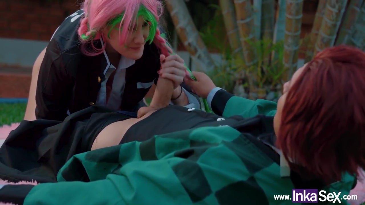 Innocent Mitsuri Gets Tremendous Anal From Tanjiro And Fills His Face With Milk With Victoria Camargo