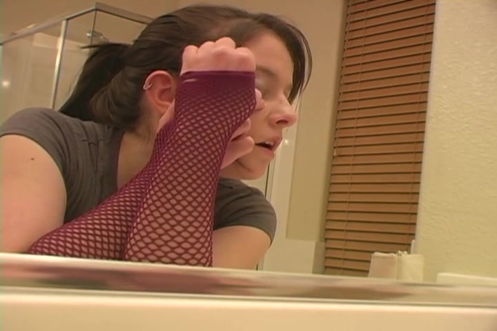 Kinky teen 18+ showing off in front of the mirror