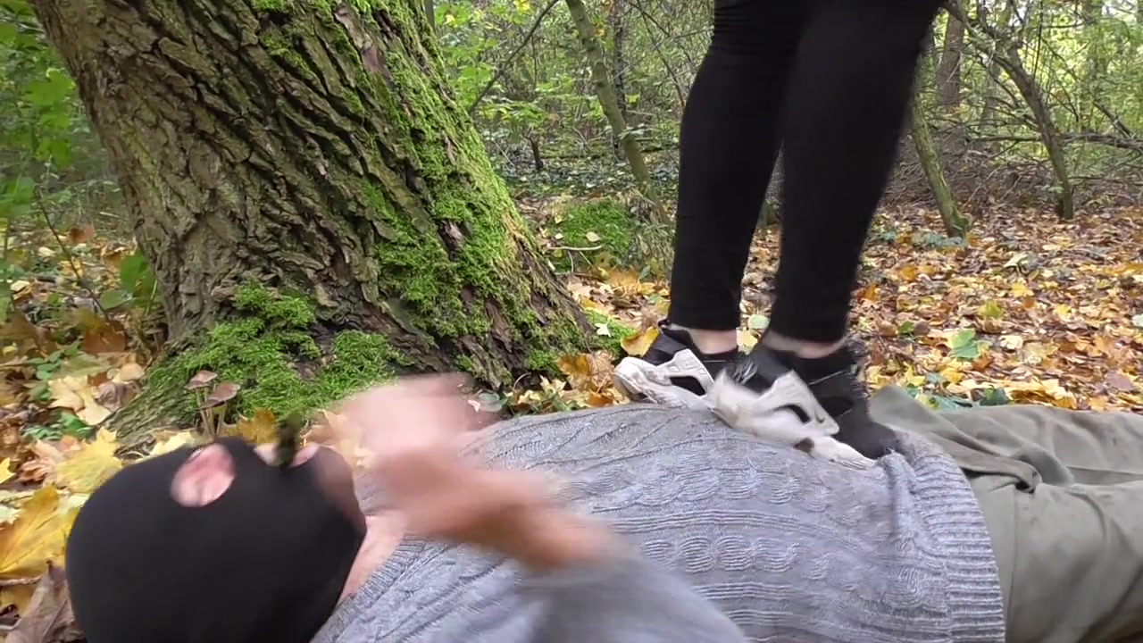 Trampling session in the wood, for the poor man by Femdom Austria