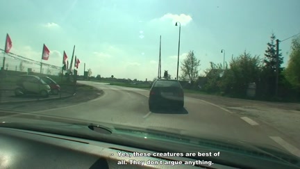 Beauty sucks in the car in front of everyone