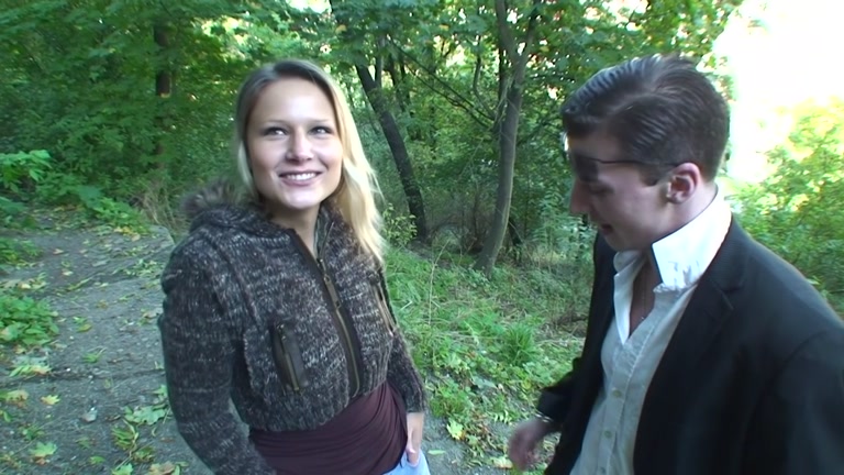 Outdoor sex scene with a blonde