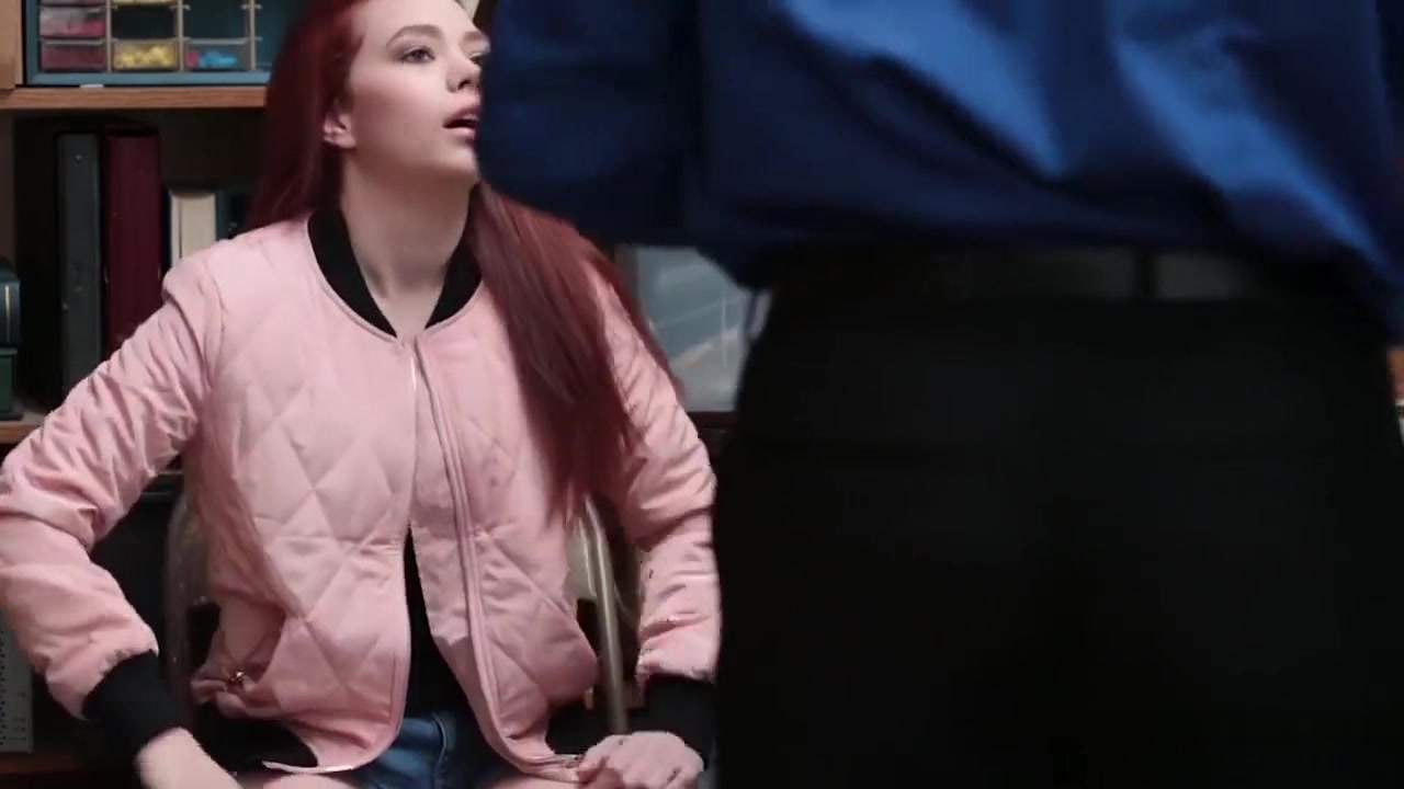 Redhead teen 18+ shoplifter fucked by a mall cops big dick
