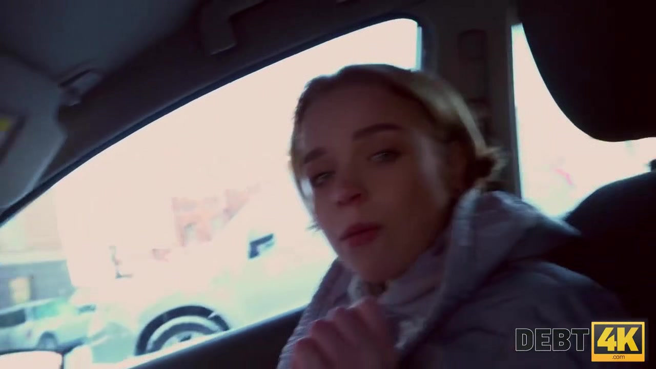 Debt4k. Nice lassie Calibri Angel glaldy sucks cock and spreads legs for debt collector