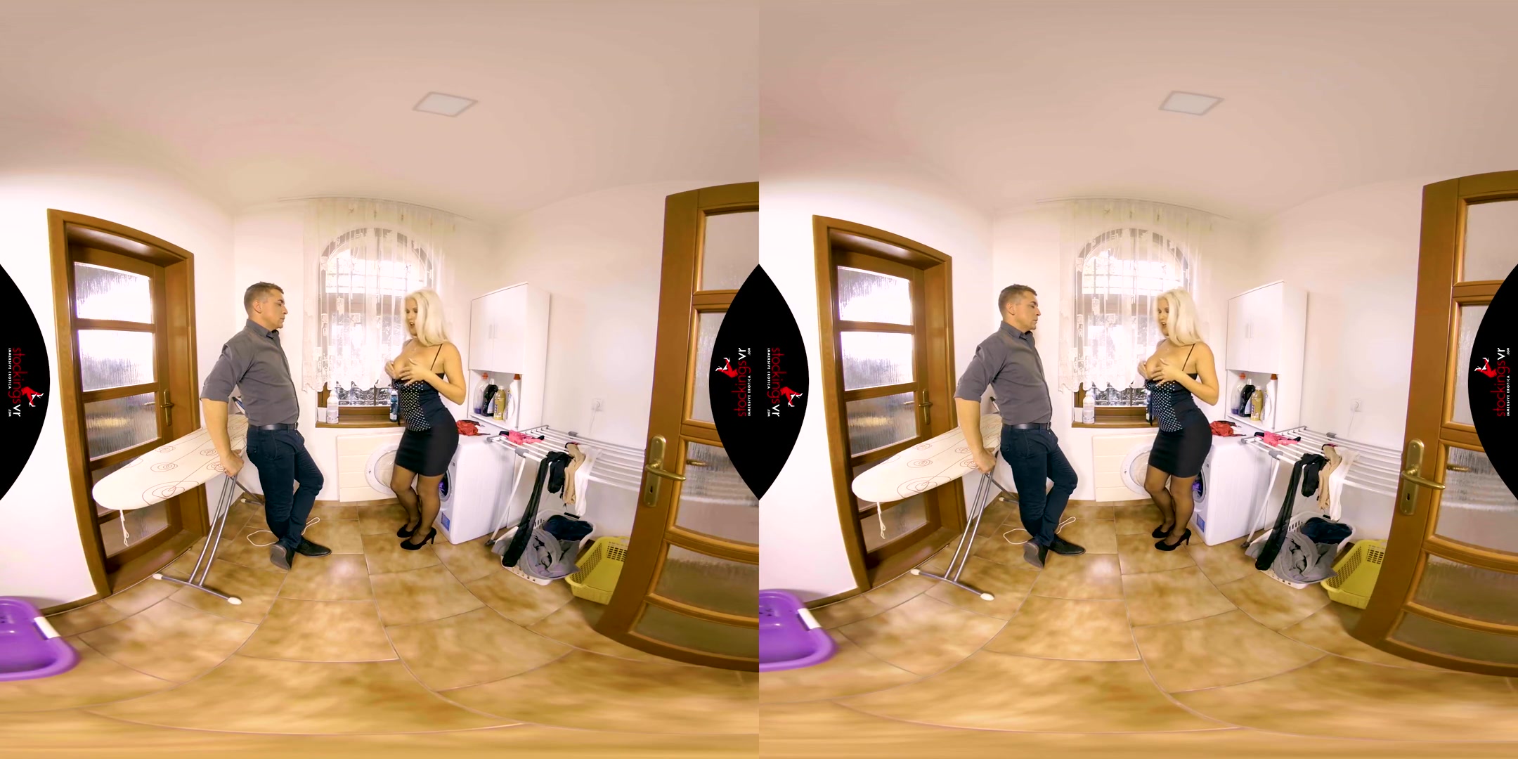 Clean And Dirty - Busty Blonde Pornstar in Stockings 3D Porn