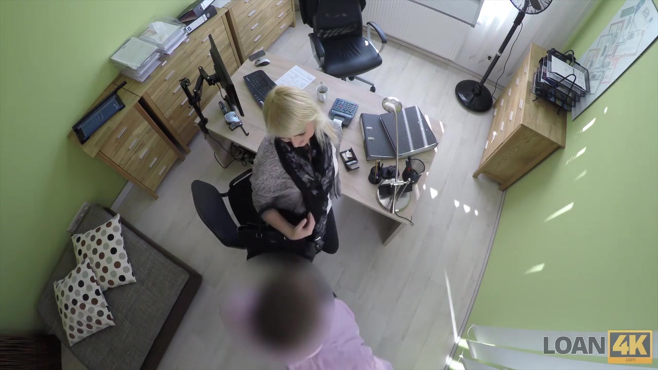 LOAN4K. Blonde babe needs nothing more than money and a dick