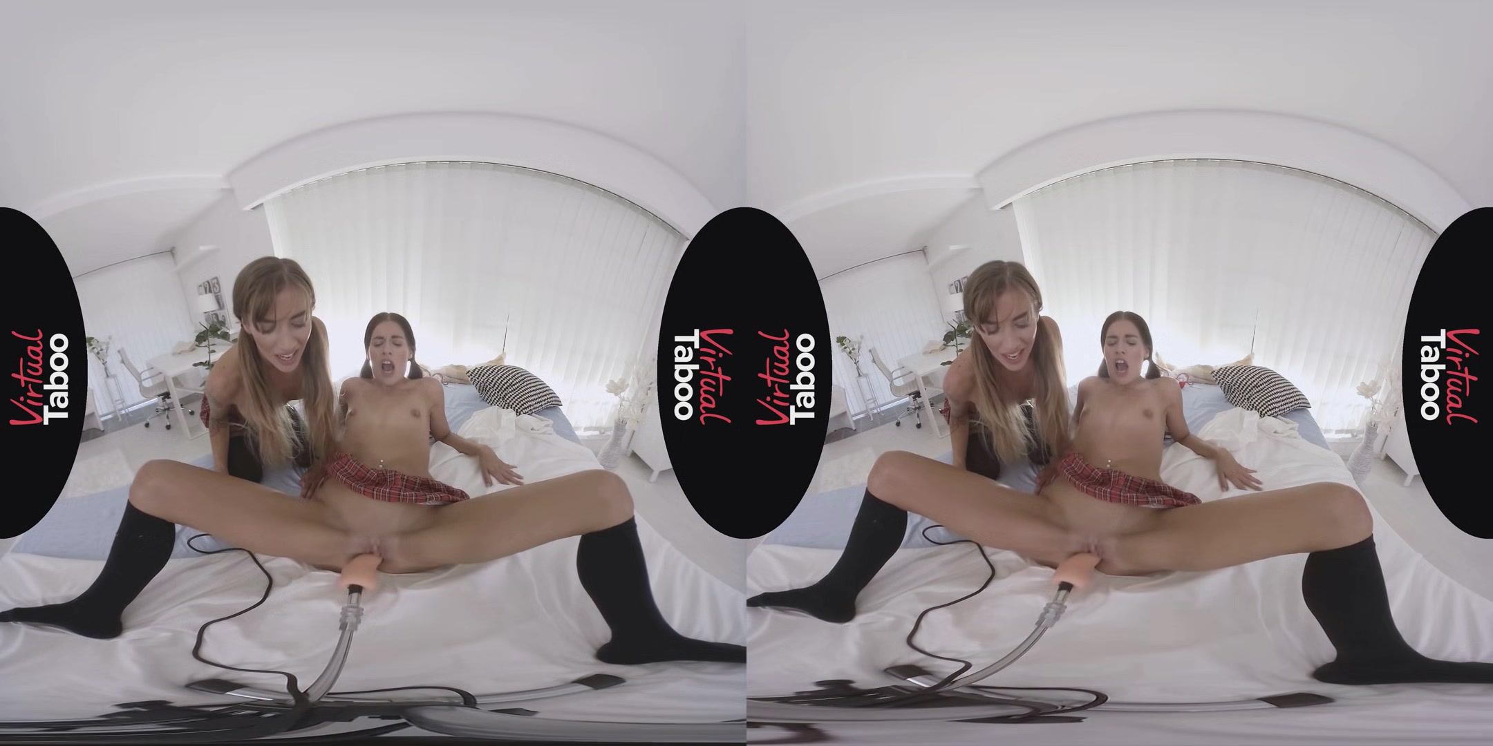 Eveline Dellai, Silvia Dellai VR Porn: Dellai Twins Try Fucking Machine - VirtualTaboo