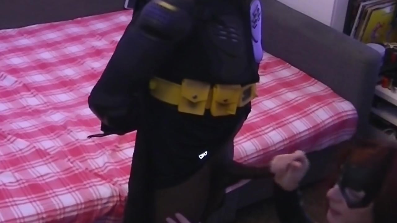 Batman Cosplay Parody With Bbc Batman Chastity Sissy Batgirl And Latex Hit Girl