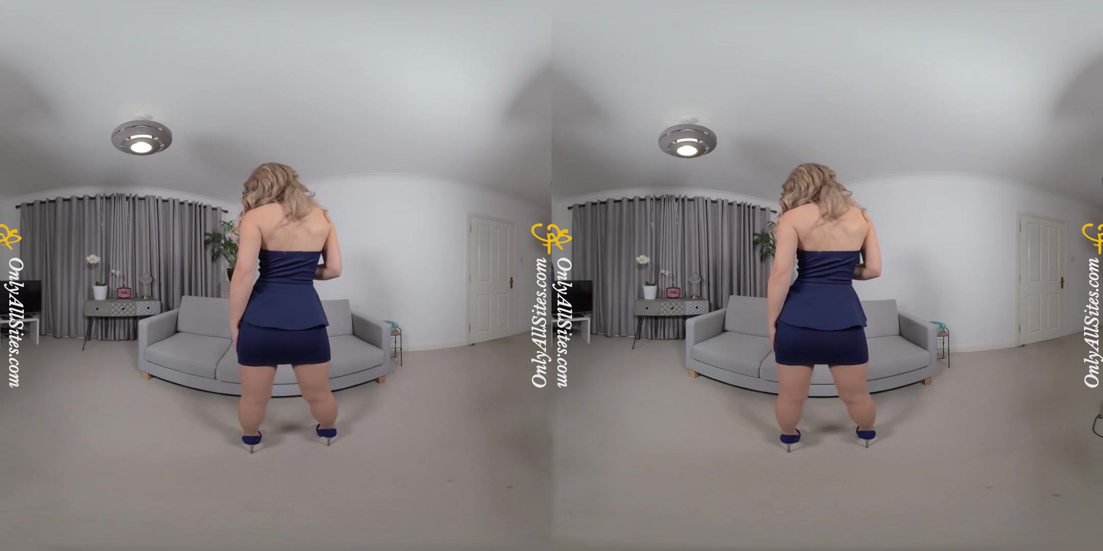 Chelsea Chamberlain - Play with Her Big Tits - Blonde Solo Model Striptease Nylons