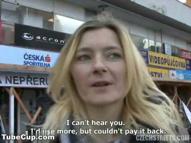 Blonde Czech MILF Jitka slobbers on a big pecker