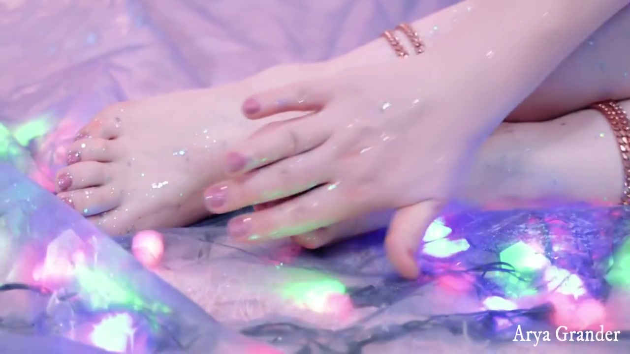 Shiny Glitter Feet Video, Close Up 6 Min