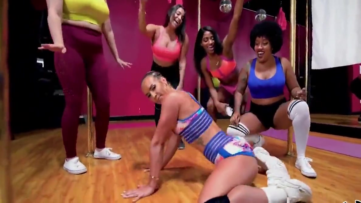 Black Booty Babe Doggystyled In Pole Studio
