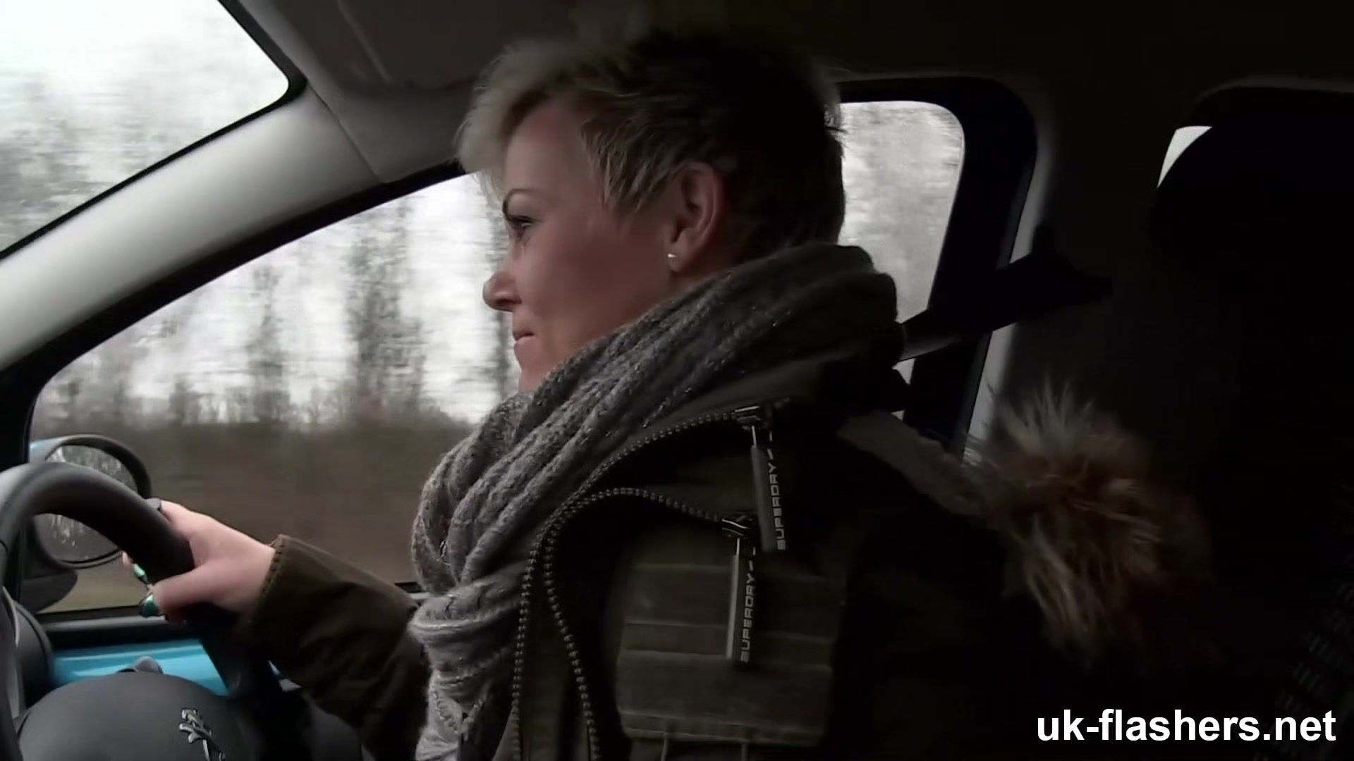 Short Hair British MILF Flashing and Pissing all Over Town for UK-Flashers