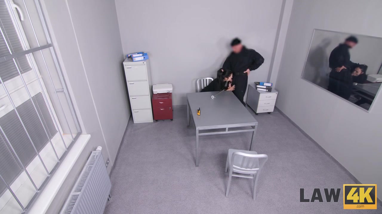 LAW4k. Trimmed sissy of young criminal Leanne Lace is penetrated in the cage