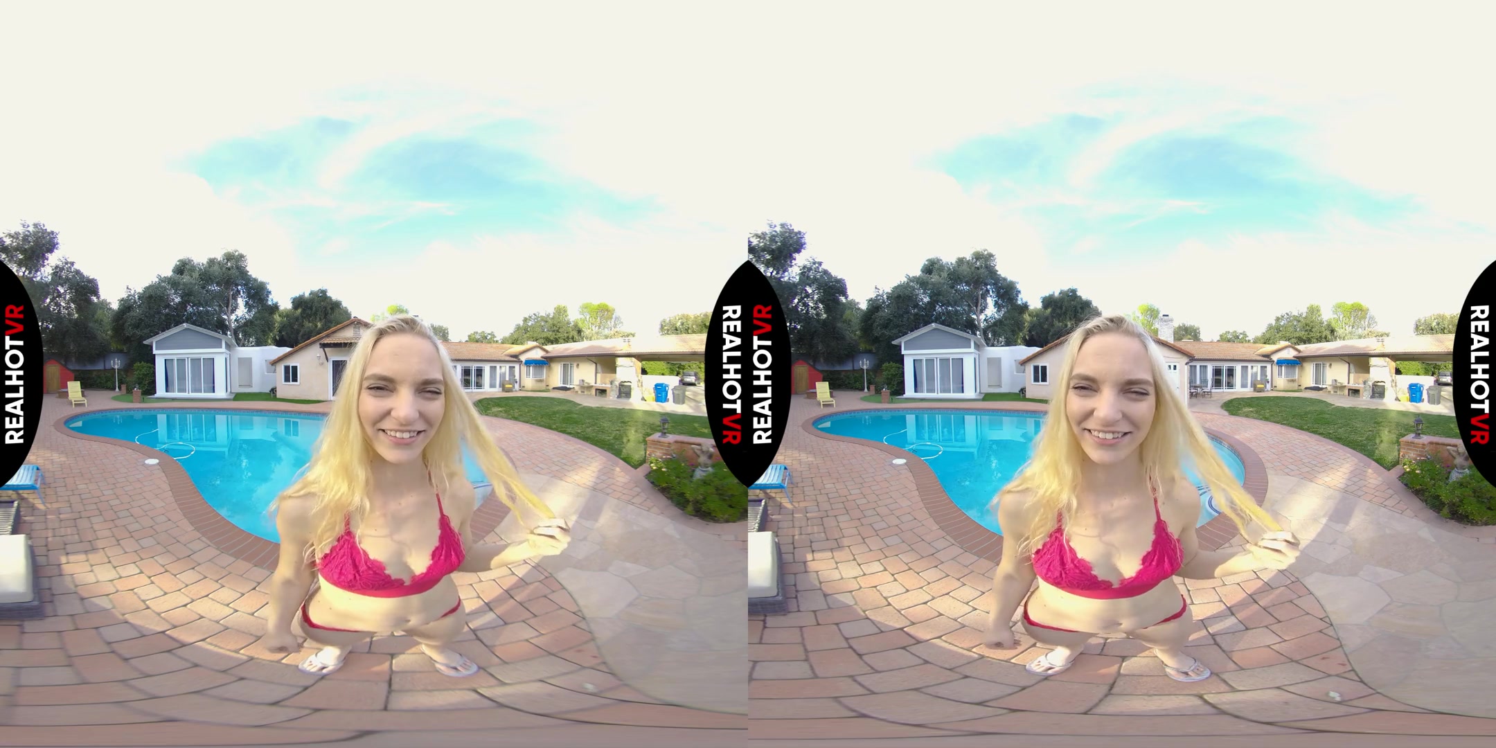 Banging The Pool Boy In Stepdad' Bed - Blonde teen 18+ Babe Solo by the Pool