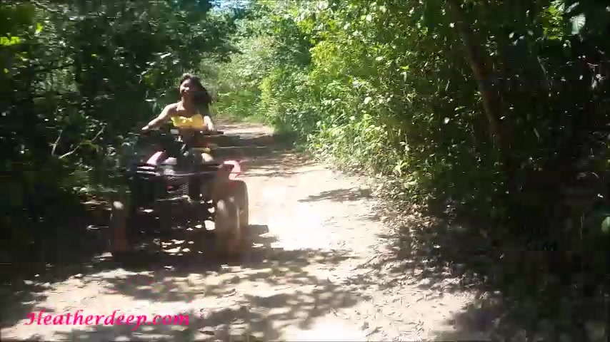 Thai teen 18+ heather goes atving in paradise and gets huge throatpie in quad 2