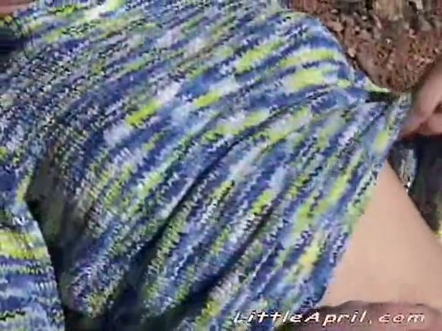 Sexy Little April Plays With Her Young Pussy Clothed