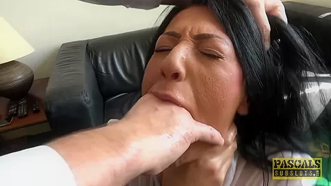 Candi Kayne gets throat fucked and gets a mouth full of cum