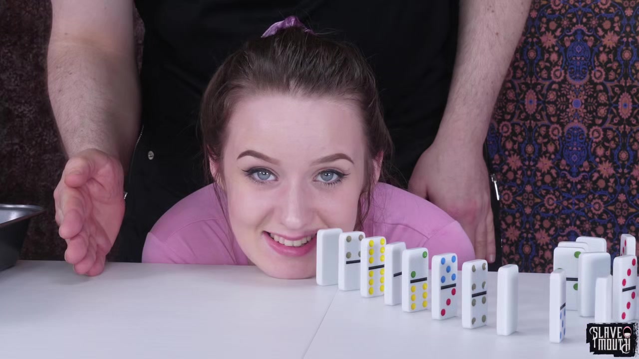 Oral slave teen 18+ sucks on doms cock