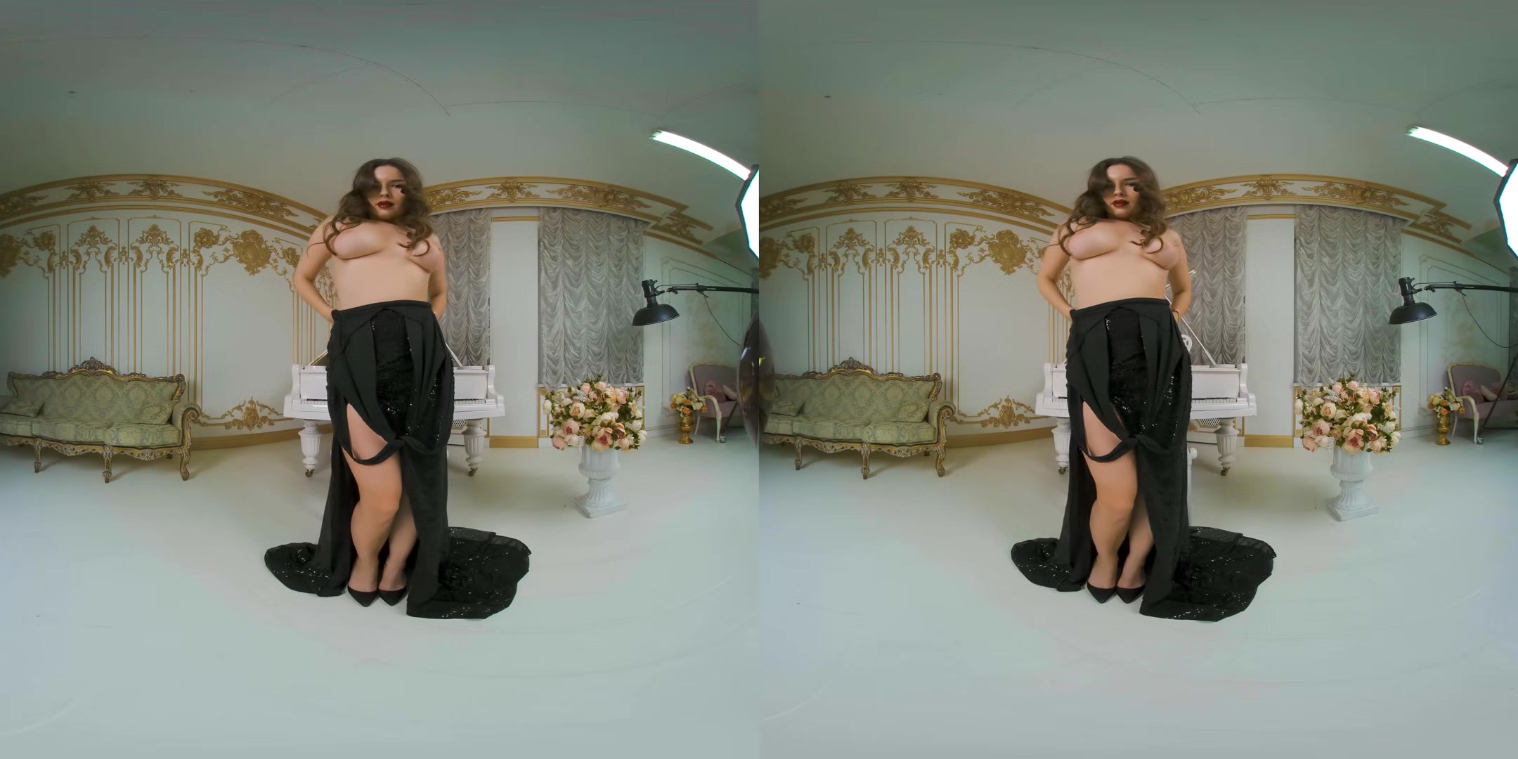 Olena In A Black Dress And Without It )