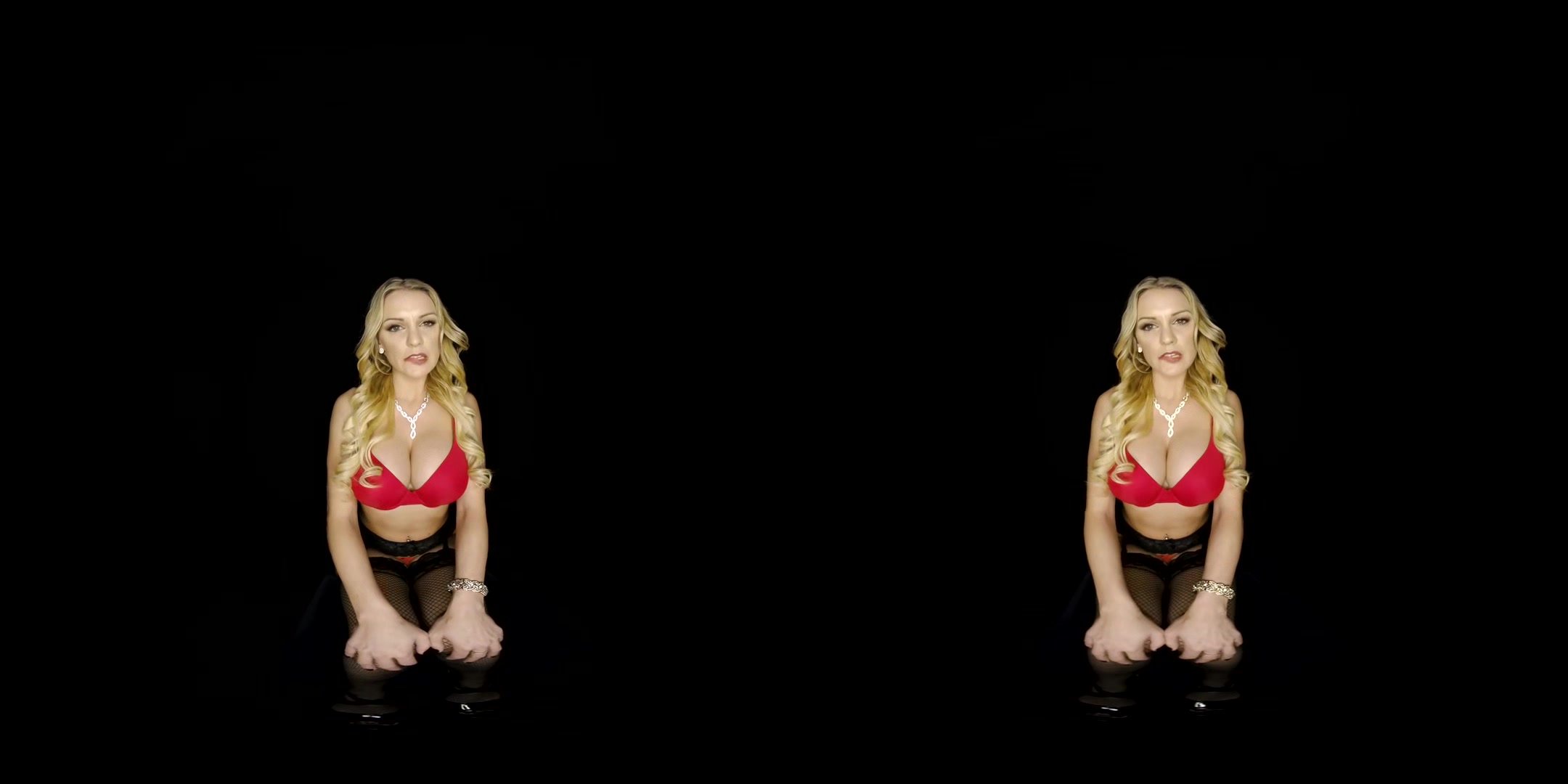 Kenzie Taylor; Blonde Massive Tits Tiny Waist Black Nylons Red Lingerie Solo Masturbation Vibrator
