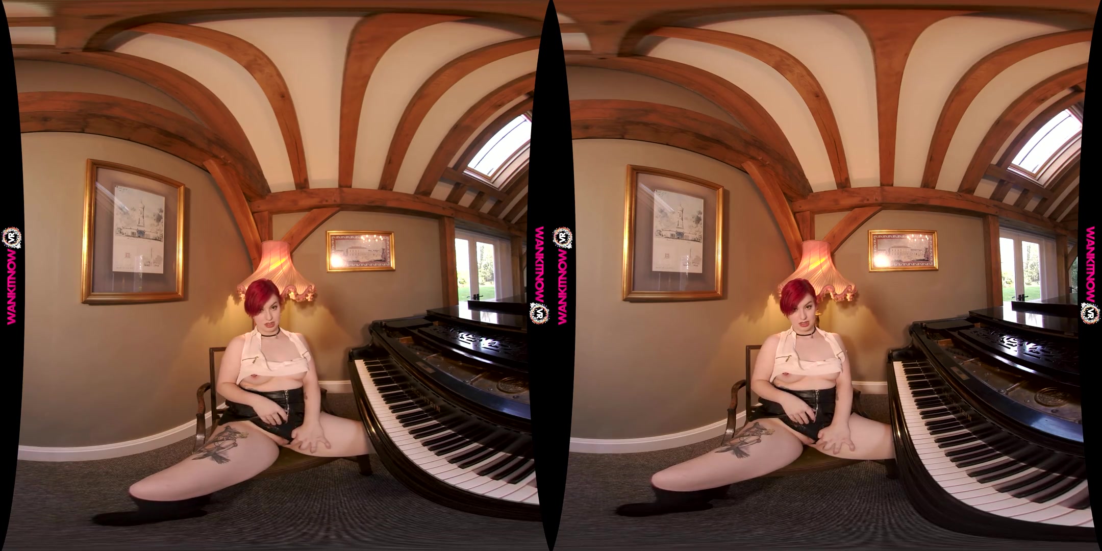 Pervy Pianist - Curvy Fingering Short Red Hair - SexLikeReal