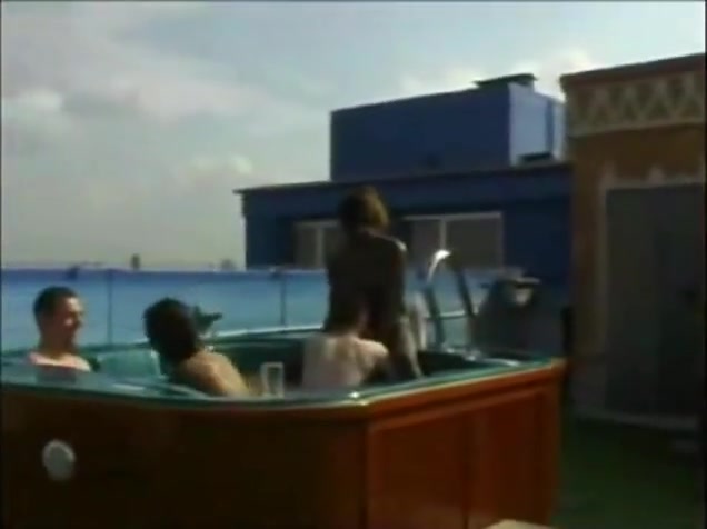 Outdoor ladyman lusty Tub Party