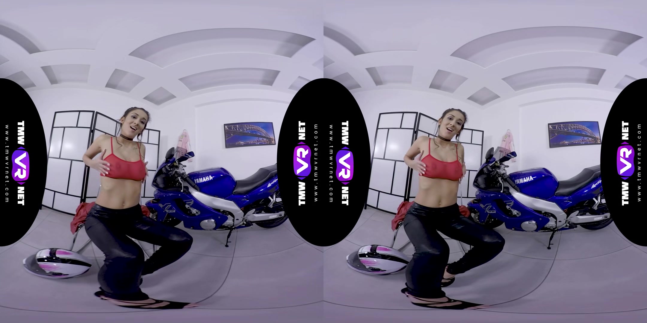 The Biker Babe In Leather Pants Shows Her Best - Striptease And Masturbation