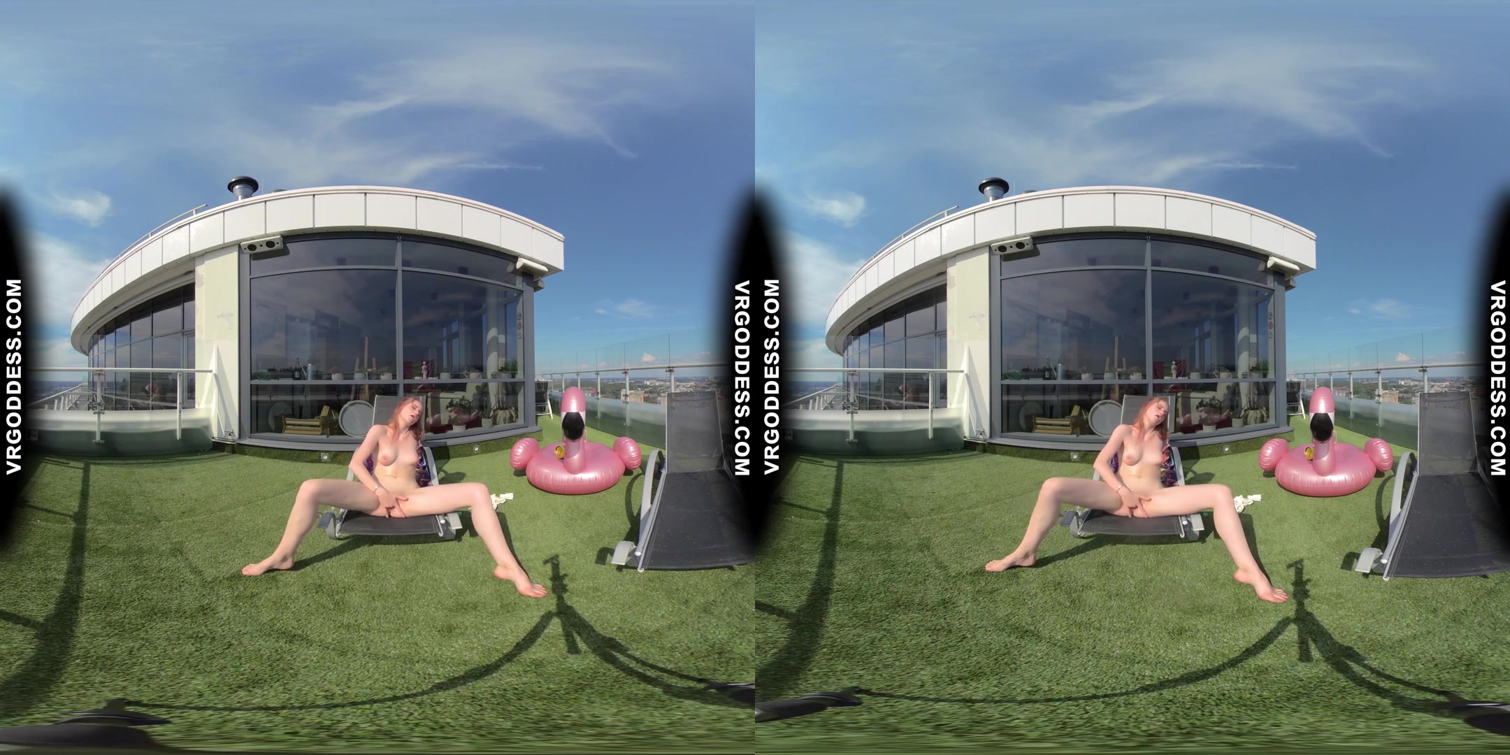 Summertime Naked Teen Sunbathing Babe Margarita Enjoying Herself In Bubbles In Sun