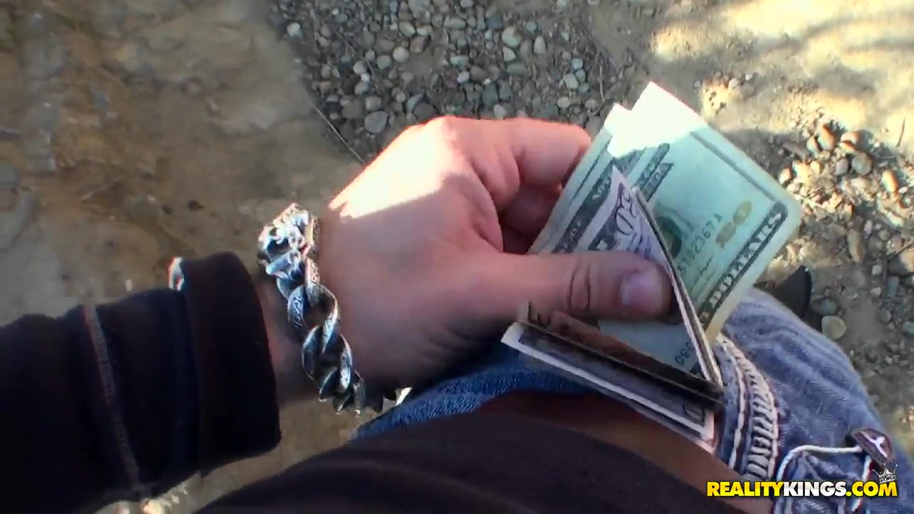 Long haired blonde with natural plump boobs sucks big dick for the money