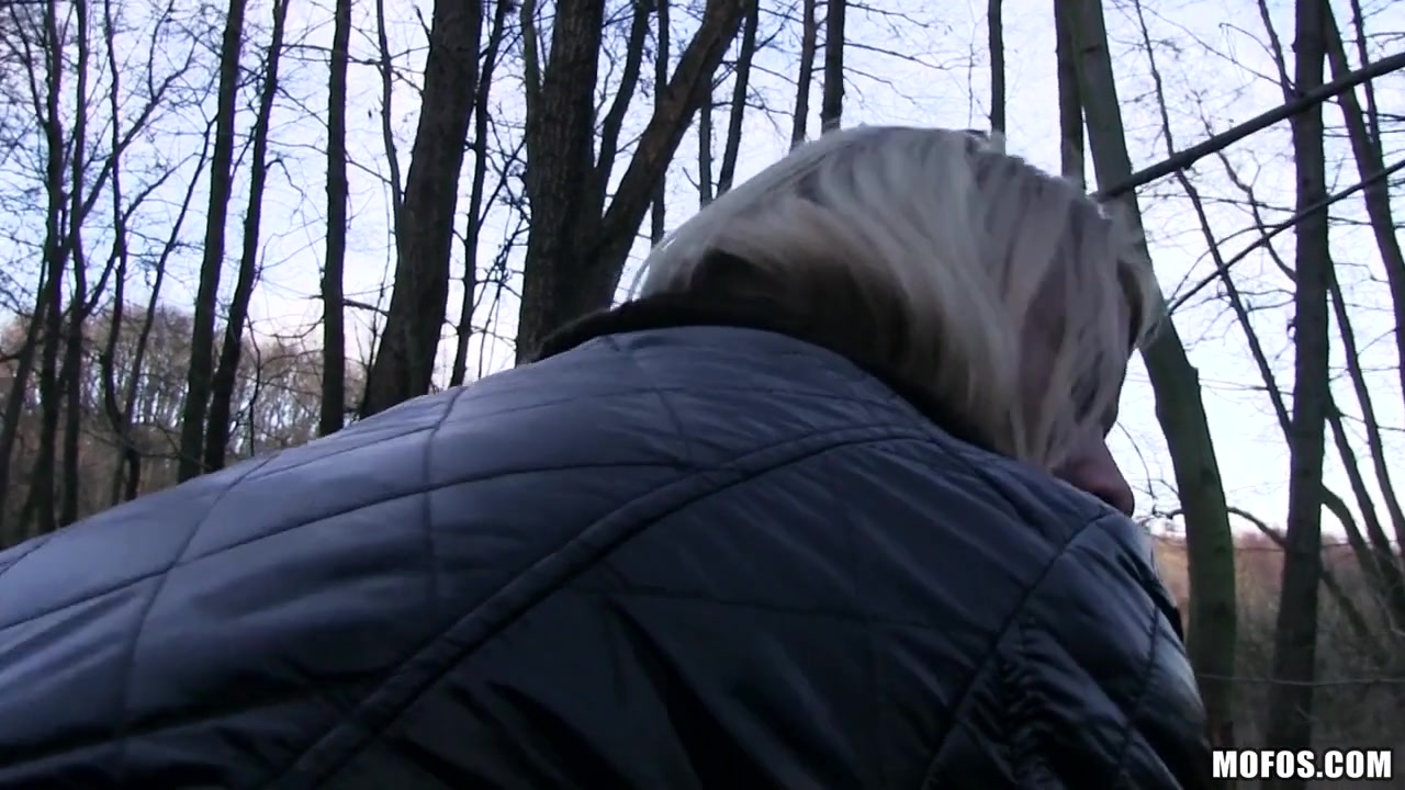 Nikky Dream in Euro Blonde Bangs Outdoors - PublicPickups