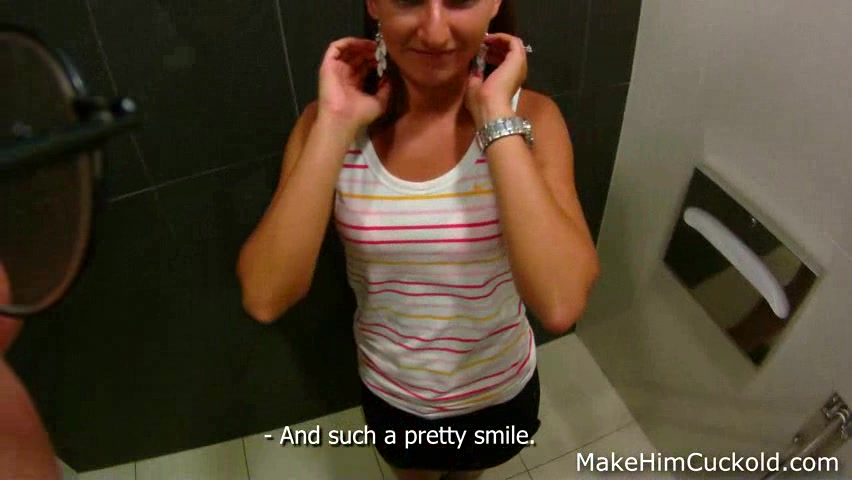 Wonderful redhead gal agrees to engulf my rod in restroom