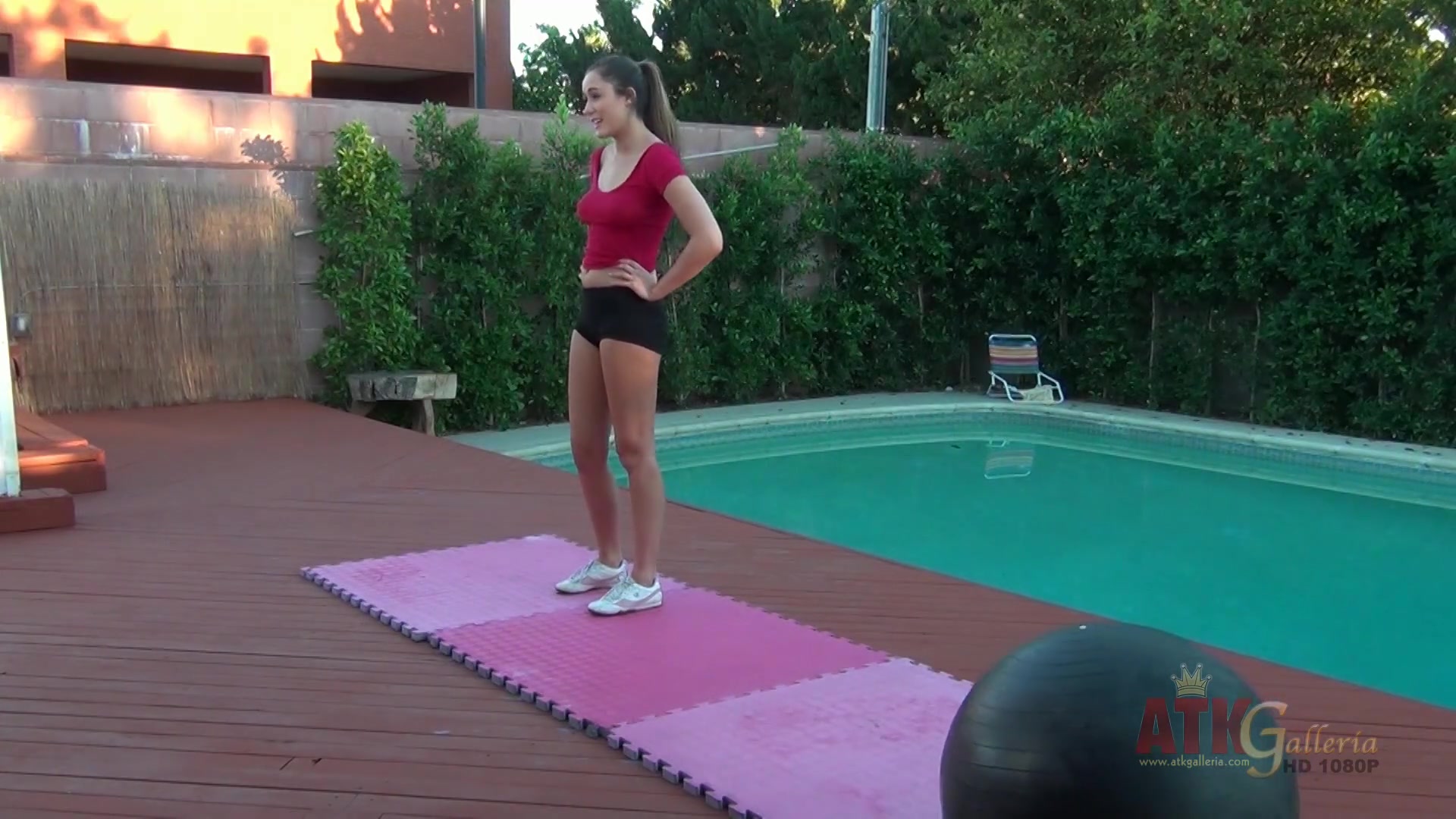 Yoga by the pool
