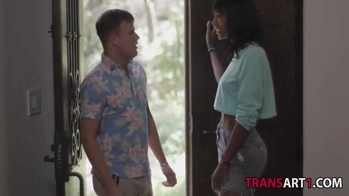 Two Guys Entertained By A Black Tranny With Natassia Dreams