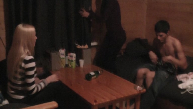 A common game with bottle ends up with wild gals fuck