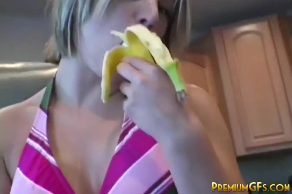 Sweet Babe Licking Banana Photoshoot
