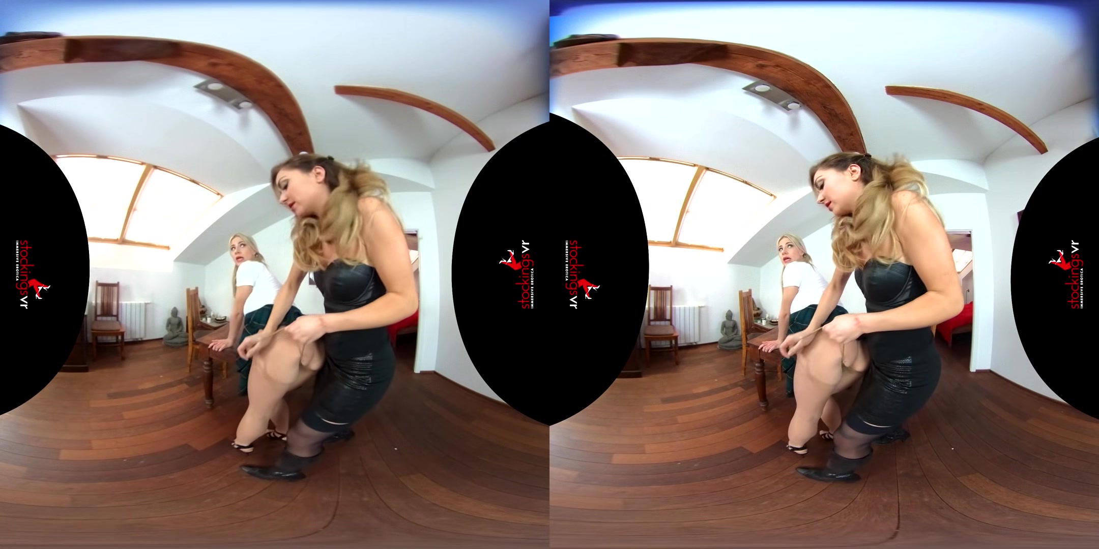 The Schoolgirl And The Domme - Lesbian Pornstars Stockings