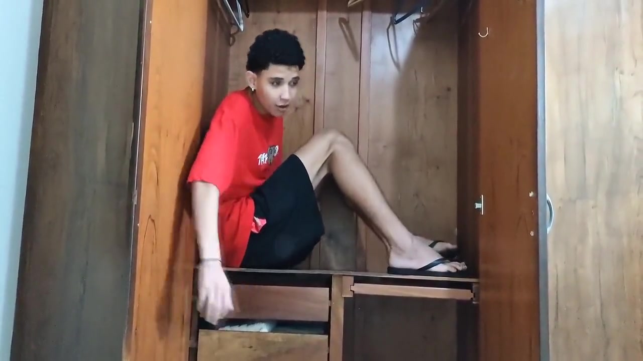 Stepson Hides In Closet To Watch His Hot Stepmom She Finds Out And Fucks Him